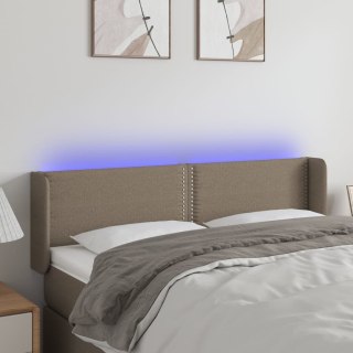 Zagłówek do łóżka z LED, taupe, 147x16x78/88 cm, tkanina