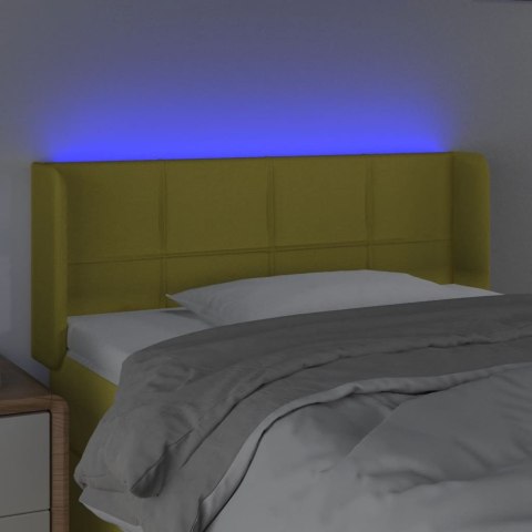 Zagłówek do łóżka z LED, zielony, 103x16x78/88 cm, tkanina