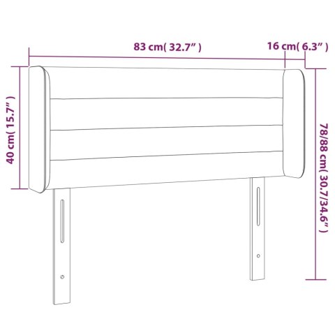 Zagłówek do łóżka z LED, zielony, 83x16x78/88 cm, tkanina