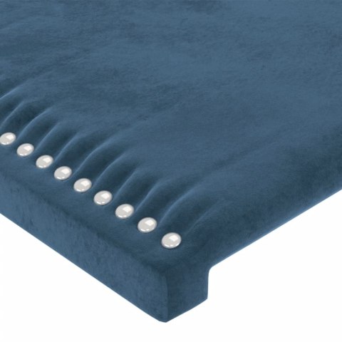Zagłówek do łóżka z LED ciemnoniebieski 83x16x118/128cm tkanina