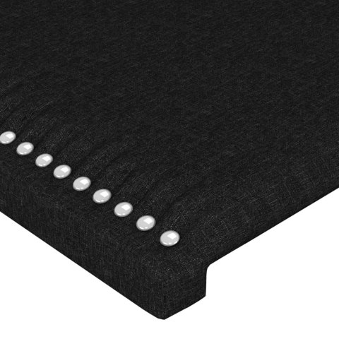 Zagłówek do łóżka z LED, czarny, 163x16x118/128 cm, tkanina