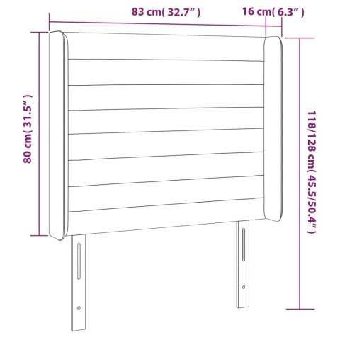 Zagłówek do łóżka z LED, różowy, 83x16x118/128 cm, aksamit