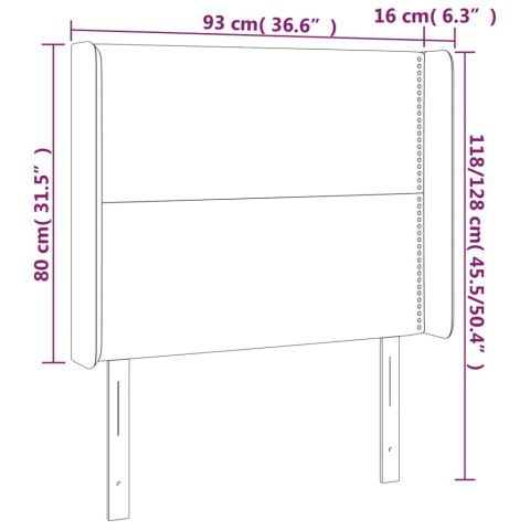 Zagłówek do łóżka z LED, różowy, 93x16x118/128 cm, aksamit