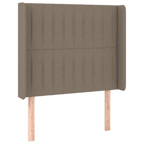 Zagłówek do łóżka z LED, taupe, 103x16x118/128 cm, tkanina