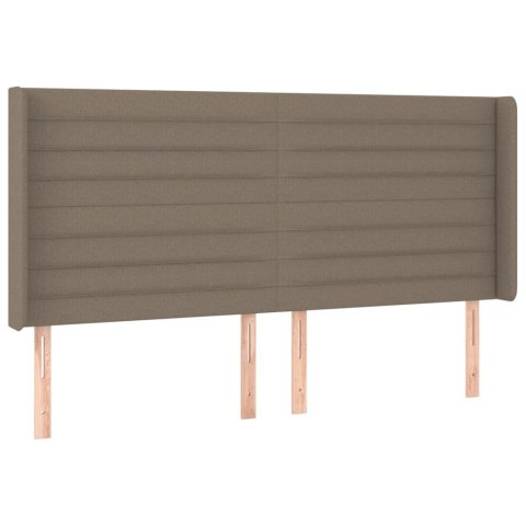 Zagłówek do łóżka z LED, taupe, 203x16x118/128 cm, tkanina