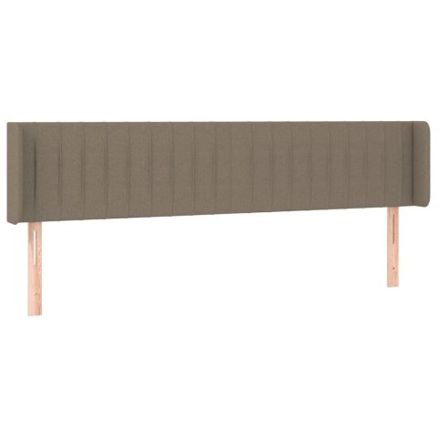 Zagłówek do łóżka z LED, taupe, 203x16x78/88 cm, tkanina