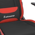 Fotel gamingowy z podnóżkiem, czarno-czerwony, tkanina