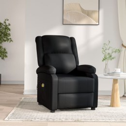Elektryczny fotel masujący, czarny, sztuczna skóra