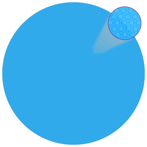 Pływająca, okrągła folia, pokrywa solarna PE, 381 cm, niebieska