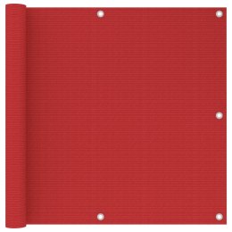 Parawan balkonowy, czerwony, 90x600 cm, HDPE