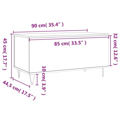 Stolik kawowy, szarość betonu, 90x44,5x45 cm