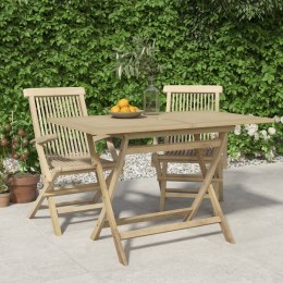 Składany stół ogrodowy, szary, 120x70x75 cm, drewno tekowe