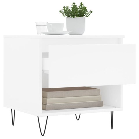 Stolik kawowy, biały, 50x46x50 cm, materiał drewnopochodny