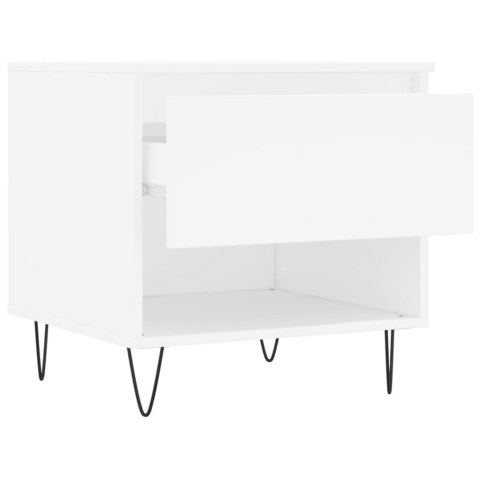 Stolik kawowy, biały, 50x46x50 cm, materiał drewnopochodny