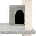 Drapak dla kota z sizalowymi słupkami, jasnoszary, 162 cm