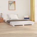 Rama łóżka, biała, 120x190 cm, lite drewno sosnowe