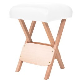 Składany stołek do masażu, grubość siedziska 12 cm, biały