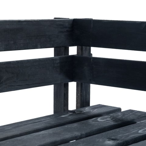 Ogrodowa ławka narożna z palet, drewno, czarna