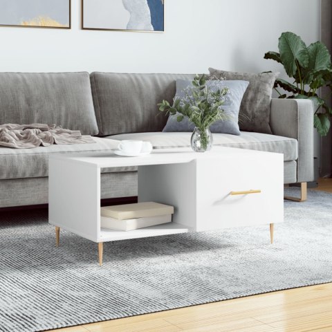 Stolik kawowy, biały, 90x50x40 cm, materiał drewnopochodny