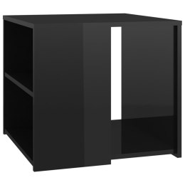 Stolik na wysoki połysk, czarny, 50x50x45 cm, płyta wiórowa