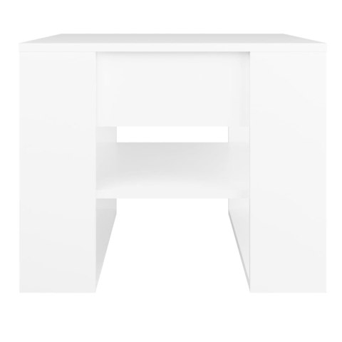 Stolik kawowy, biały, 55,5x55x45 cm, materiał drewnopochodny