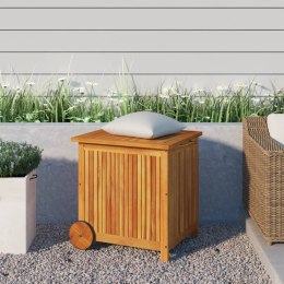 Ogrodowy pojemnik na kółkach, 60x50x58 cm, lite drewno akacjowe