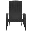 Krzesło ogrodowe Adirondack, czarne, polirattan