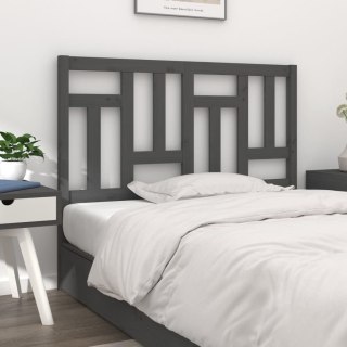Wezgłowie łóżka, szare, 145,5x4x100 cm, lite drewno sosnowe