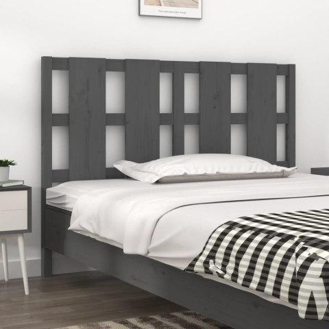 Wezgłowie łóżka, szare, 145,5x4x100 cm, lite drewno sosnowe