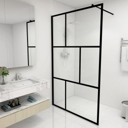 Ścianka prysznicowa z hartowanego szkła, czarna, 115 x 195 cm