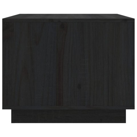 Stolik kawowy, czarny, 80x50x40 cm, lite drewno sosnowe