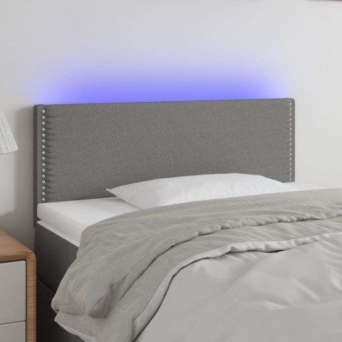 Zagłówek do łóżka z LED, ciemnoszary, 100x5x78/88 cm, tkanina