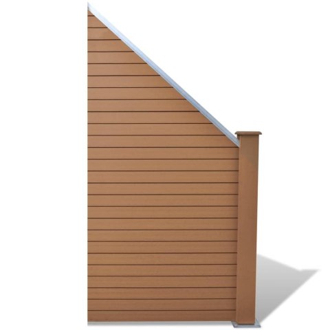 Panel ogrodzeniowy, WPC, 105x(105-185) cm, brązowy