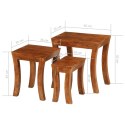 3 stoliki wsuwane pod siebie, drewno akacjowe 50x35x50 cm, brąz