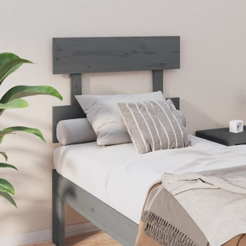 Wezgłowie łóżka, szare, 93,5x3x81 cm, lite drewno sosnowe