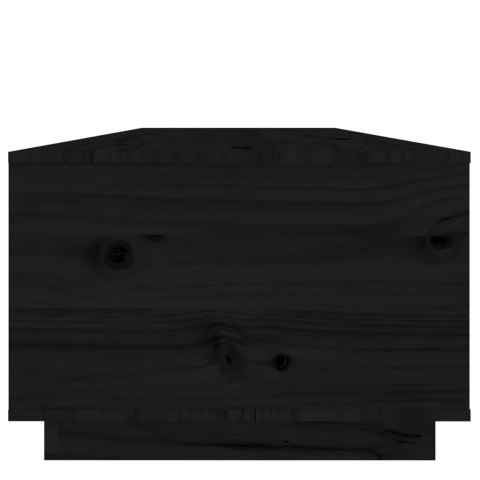 Stolik kawowy, czarny, 100x50x35 cm, lite drewno sosnowe