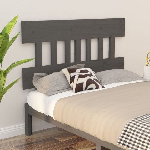 Wezgłowie łóżka, szare, 143,5x3x81 cm, lite drewno sosnowe