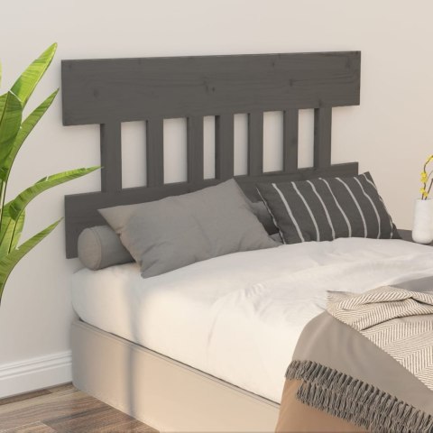 Wezgłowie łóżka, szare, 143,5x3x81 cm, lite drewno sosnowe