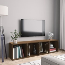 Regał na książki pod TV, brązowy dąb, 143x30x36 cm