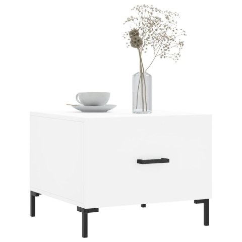 Stolik kawowy, biały, 50x50x40 cm, materiał drewnopochodny
