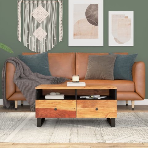 Stolik kawowy, 80x54x40 cm, akacja i materiał drewnopochodny