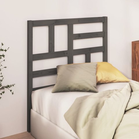 Wezgłowie łóżka, szare, 96x4x104 cm, lite drewno sosnowe