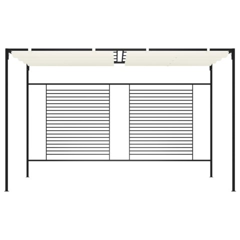 Altana ogrodowa ze zwijanym dachem, 3x4x2,3m, kremowa, 180 g/m²