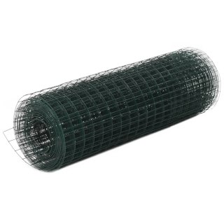 Ogrodzenie z siatki, stal i PVC, 10x0,5 m, zielone