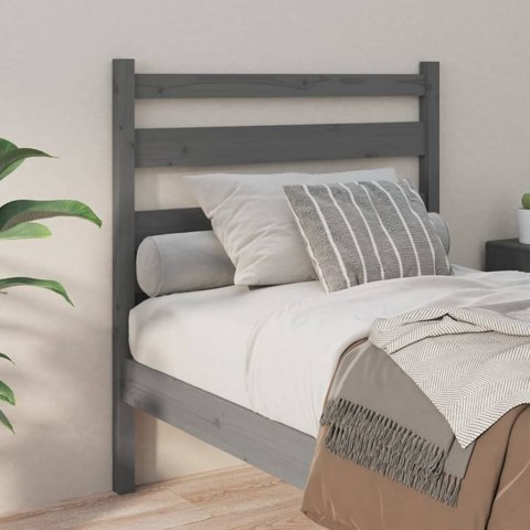 Wezgłowie łóżka, szare, 96x4x100 cm, lite drewno sosnowe