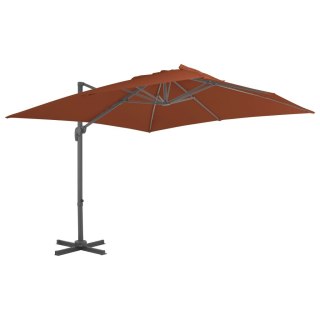 Wiszący parasol na słupku aluminiowym, terakotowy, 400x300 cm