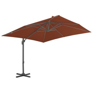 Wiszący parasol na słupku aluminiowym, terakotowy, 400x300 cm