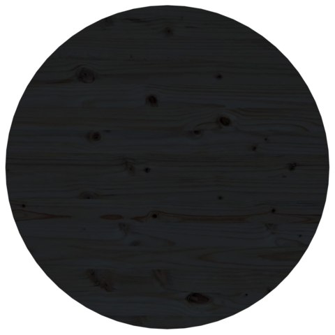 Stolik kawowy, czarny, Ø 55x45 cm, lite drewno sosnowe