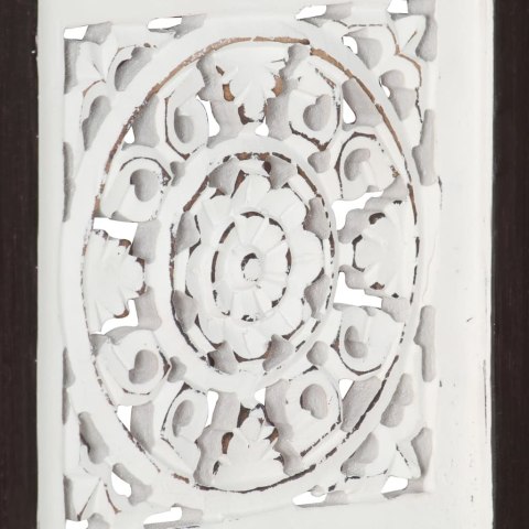 Ręcznie rzeźbiony panel ścienny, MDF, 40x40x1,5 cm, brąz i biel