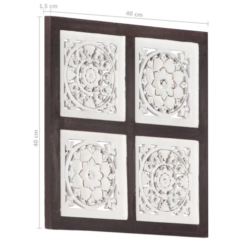 Ręcznie rzeźbiony panel ścienny, MDF, 40x40x1,5 cm, brąz i biel